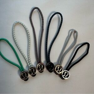 Set of 6 - Lululemon Replacement Zipper Pulls Hair Ties Define Scuba (D)
